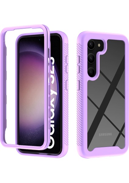 Samsung Galaxy S23 İçin Hibrit Bumper Tam Koruma Telefon Kılıfı - Mor (Yurt Dışından)