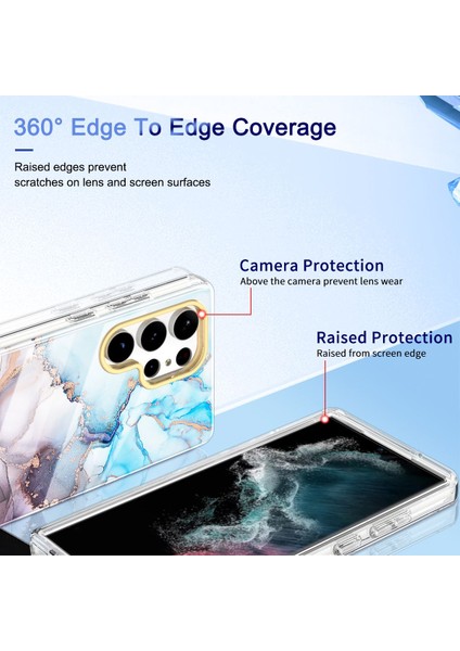 Samsung Galaxy S23 Ultra İçin Şık Desen Kristal Tpu Tampon Telefon Kılıfı - Mavi (Yurt Dışından) modelleri