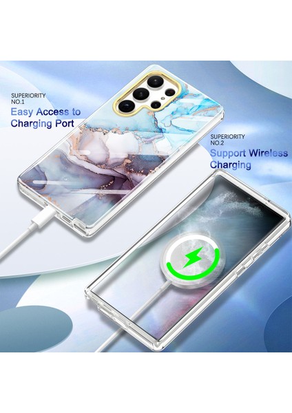 Samsung Galaxy S23 Ultra İçin Şık Desen Kristal Tpu Tampon Telefon Kılıfı - Mavi (Yurt Dışından) fırsatları