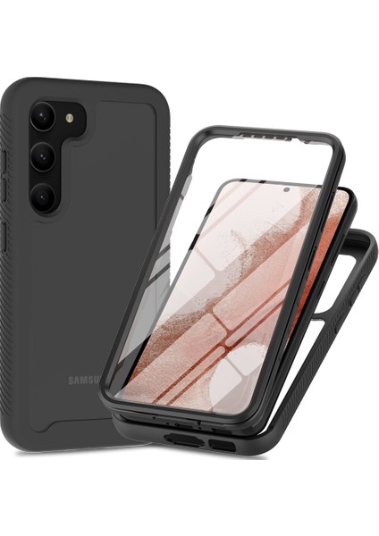 Samsung Galaxy S23 İçin Dahili Ekran Koruyucu Tam Gövde Koruma Telefon Kılıfı - Siyah (Yurt Dışından)