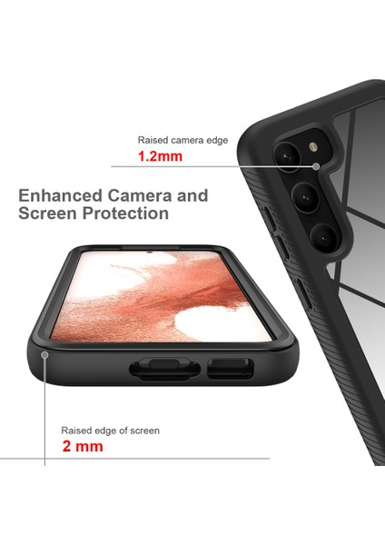 Samsung Galaxy S23 İçin Dahili Ekran Koruyucu Tam Gövde Koruma Telefon Kılıfı - Siyah (Yurt Dışından) modelleri