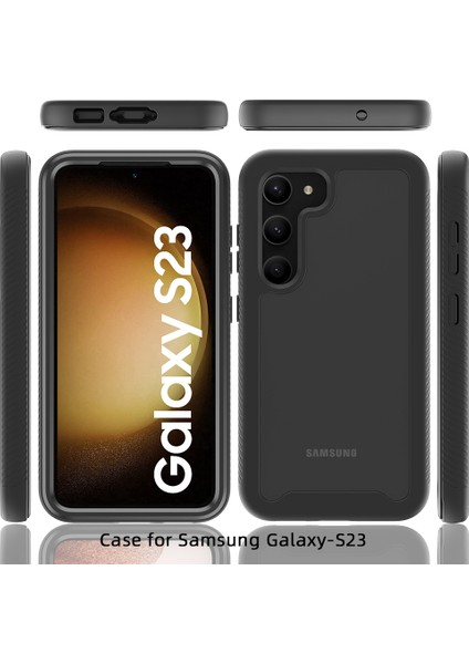 Samsung Galaxy S23 İçin Dahili Ekran Koruyucu Tam Gövde Koruma Telefon Kılıfı - Siyah (Yurt Dışından) indirimleri