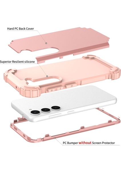 Samsung Galaxy S23+ İçin Yumuşak Silikon Sert Pc Tampon Telefon Kılıfı - Pembe Altın (Yurt Dışından) fırsatları