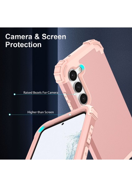 Samsung Galaxy S23+ İçin Yumuşak Silikon Sert Pc Tampon Telefon Kılıfı - Pembe Altın (Yurt Dışından) indirimleri