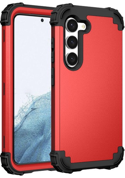 Samsung Galaxy S23+ İçin Yumuşak Silikon Sert Pc Tampon Telefon Kılıfı - Kırmızı (Yurt Dışından) modelleri