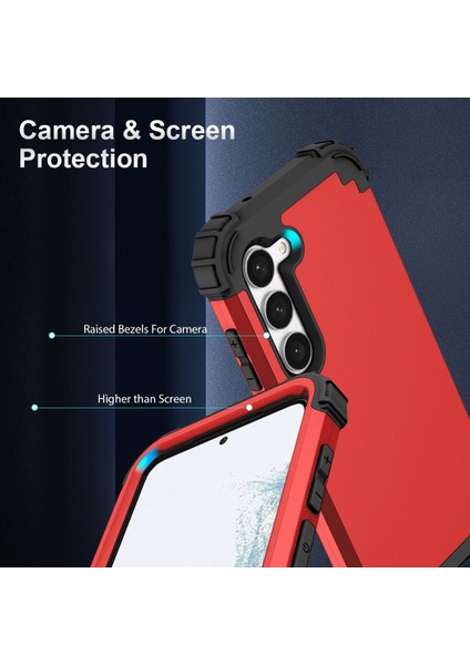 Samsung Galaxy S23+ İçin Yumuşak Silikon Sert Pc Tampon Telefon Kılıfı - Kırmızı (Yurt Dışından) indirimleri
