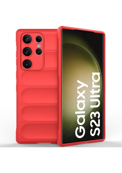 Samsung Galaxy S23 Ultra İçin Yumuşak Kauçuk Şok Emici Telefon Kılıfı - Kırmızı (Yurt Dışından) fiyatları