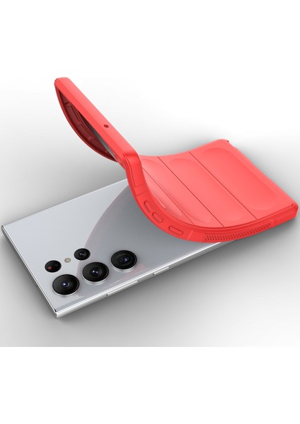 Samsung Galaxy S23 Ultra İçin Yumuşak Kauçuk Şok Emici Telefon Kılıfı - Kırmızı (Yurt Dışından) fırsatları