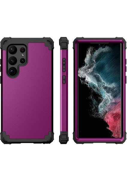 Samsung Galaxy S23 Ultra İçin Yumuşak Silikon Sert Pc Tampon Telefon Kılıfı - Mor (Yurt Dışından) fiyatları
