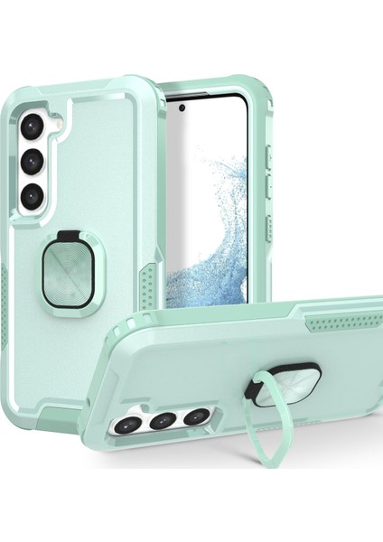 Samsung Galaxy S23+ İçin Yüzük Stand Silikon Sert Pc Tampon Telefon Kılıfı - Yeşil (Yurt Dışından) fiyatları