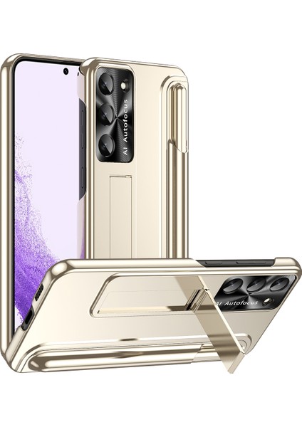 Samsung Galaxy S23+ İçin Lüks Elektrolizle Sert Pc Telefon Kılıfı - Altın (Yurt Dışından)