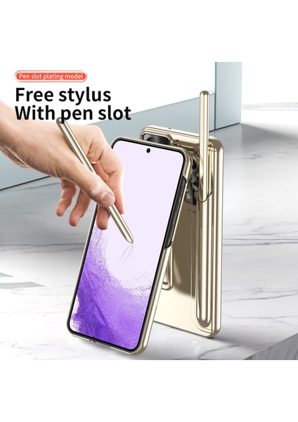 Samsung Galaxy S23+ İçin Lüks Elektrolizle Sert Pc Telefon Kılıfı - Altın (Yurt Dışından) fırsatları