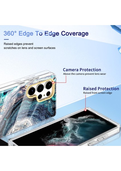 Samsung Galaxy S23 Ultra İçin Şık Desen Kristal Tpu Tampon Telefon Kılıfı - Turkuaz (Yurt Dışından) modelleri