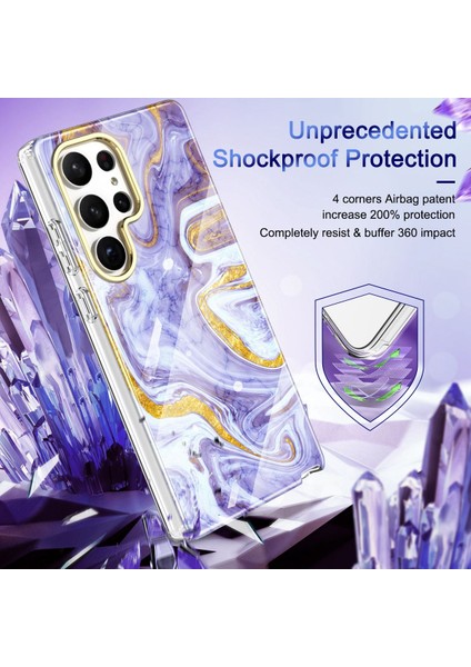 Samsung Galaxy S23 Ultra İçin Şık Desen Kristal Tpu Tampon Telefon Kılıfı - Mor (Yurt Dışından) fiyatları