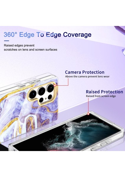 Samsung Galaxy S23 Ultra İçin Şık Desen Kristal Tpu Tampon Telefon Kılıfı - Mor (Yurt Dışından) modelleri