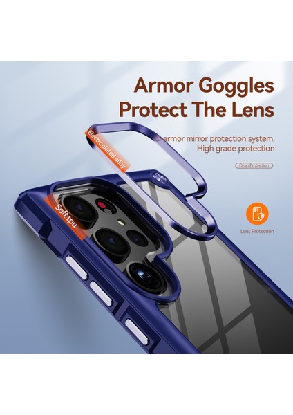 Samsung Galaxy S23 Ultra İçin Şeffaf Sert Pc Tpu Tampon Telefon Kılıfı - Mavi (Yurt Dışından) fiyatları