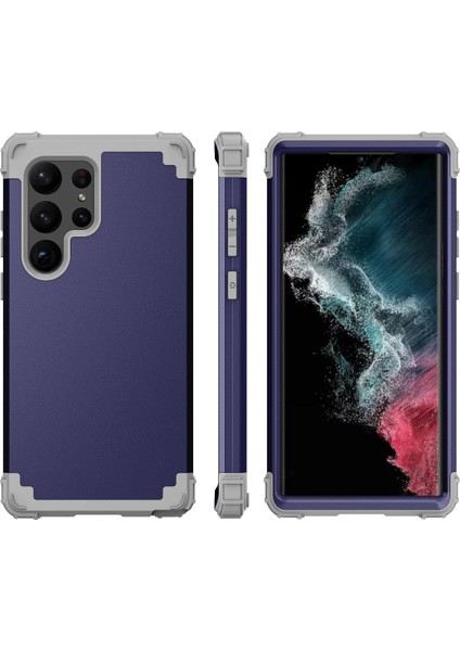 Samsung Galaxy S23 Ultra İçin Yumuşak Silikon Sert Pc Tampon Telefon Kılıfı - Lacivert (Yurt Dışından) fiyatları