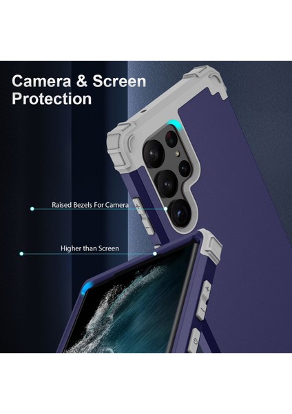 Samsung Galaxy S23 Ultra İçin Yumuşak Silikon Sert Pc Tampon Telefon Kılıfı - Lacivert (Yurt Dışından) indirimleri