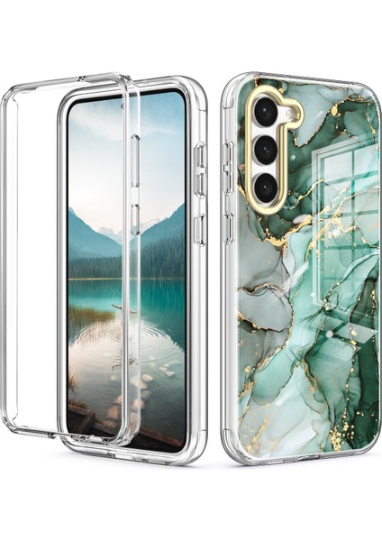 Samsung Galaxy S23+ İçin Şık Desen Kristal Tpu Tampon Telefon Kılıfı - Yeşil (Yurt Dışından)