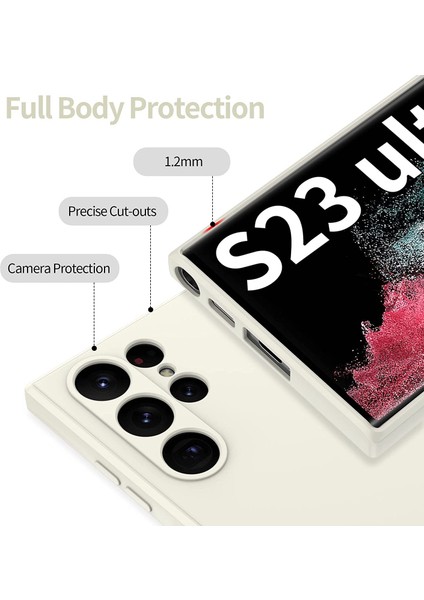 Samsung Galaxy S23 Ultra İçin İnce Sıvı Silikon Telefon Kılıfı - Beyaz (Yurt Dışından) modelleri