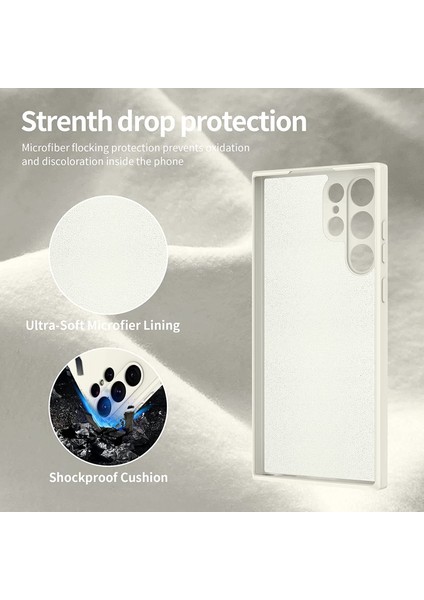 Samsung Galaxy S23 Ultra İçin İnce Sıvı Silikon Telefon Kılıfı - Beyaz (Yurt Dışından) fırsatları