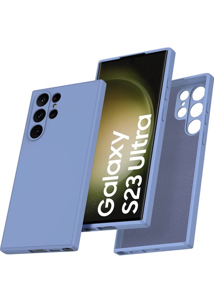 Samsung Galaxy S23 Ultra İçin İnce Sıvı Silikon Telefon Kılıfı - Gri (Yurt Dışından)