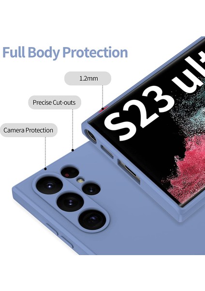 Samsung Galaxy S23 Ultra İçin İnce Sıvı Silikon Telefon Kılıfı - Gri (Yurt Dışından) modelleri