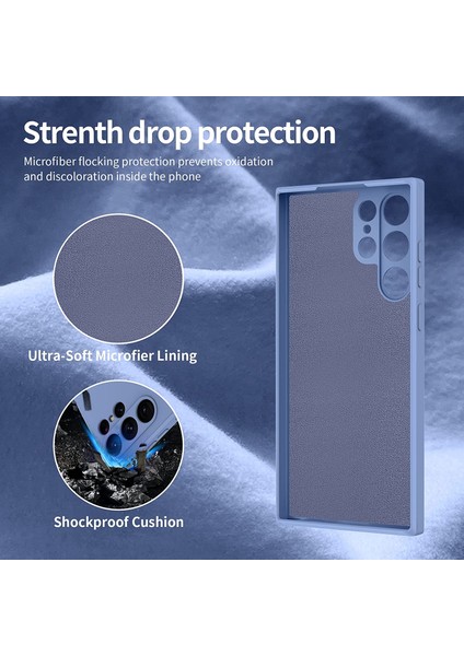 Samsung Galaxy S23 Ultra İçin İnce Sıvı Silikon Telefon Kılıfı - Gri (Yurt Dışından) fırsatları