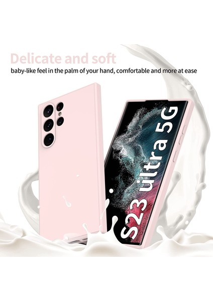 Samsung Galaxy S23 Ultra İçin İnce Sıvı Silikon Telefon Kılıfı - Pembe (Yurt Dışından) fiyatları