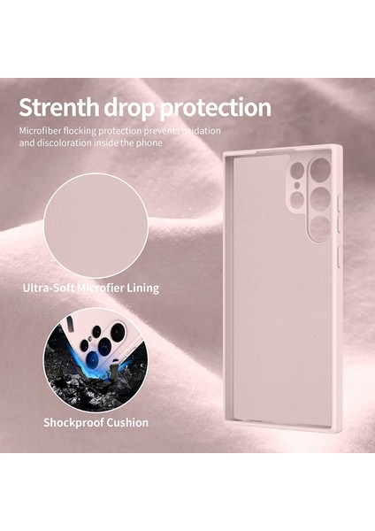 Samsung Galaxy S23 Ultra İçin İnce Sıvı Silikon Telefon Kılıfı - Pembe (Yurt Dışından) fırsatları