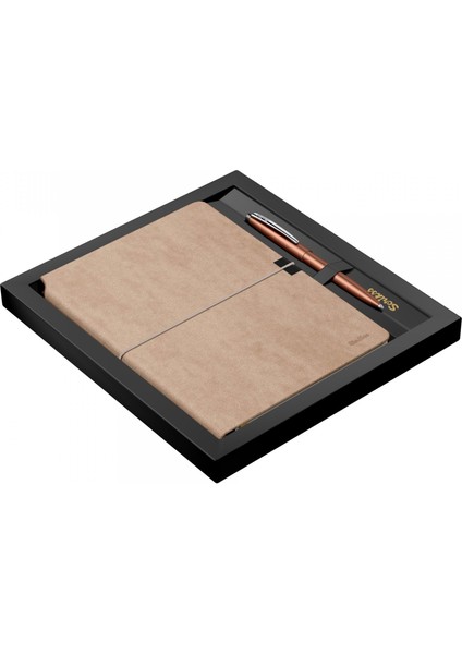 SD600-14 Verona Defter Vizon ve F108 Bronz Tükenmez Kalem Seti