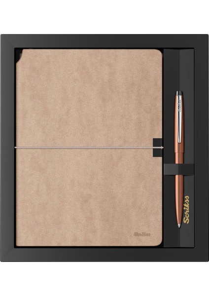 SD600-14 Verona Defter Vizon ve F108 Bronz Tükenmez Kalem Seti