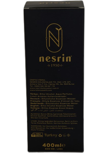 Limon Kolonyası 80 Derece Özel Seri Kutulu Pet Şişe 400 ml - Eau De Cologne fiyatları