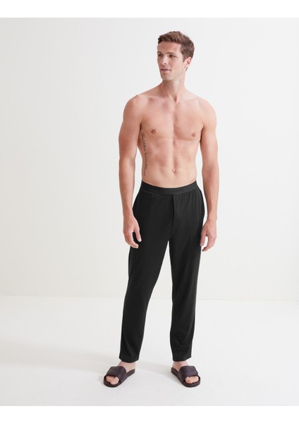 Regular Fit Yumuşak Dokulu Pijama Altı