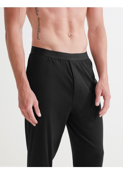 Regular Fit Yumuşak Dokulu Pijama Altı