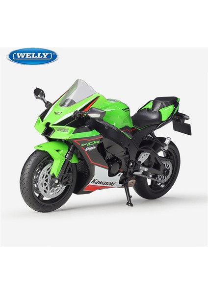 Welly 1:12 Kawasaki Ninja ZX-10R Ağır Lokomoti Alaşım Motosiklet Modeli Metal Kros Yarış Motosiklet Modeli Çocuk Oyuncak  (Yurt Dışından)