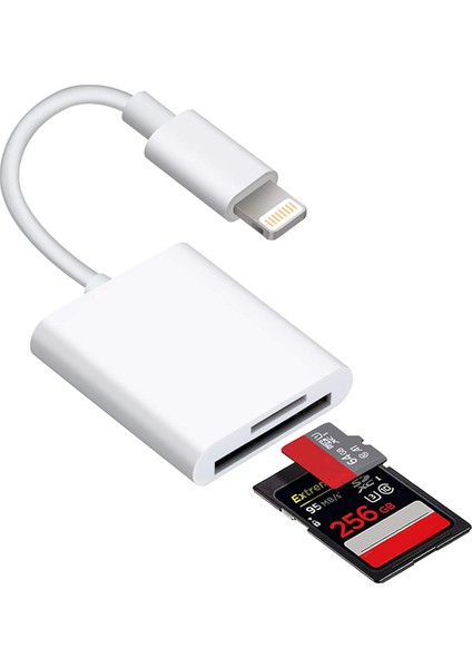 Apple Lightning iPhone / iPad Uyumlu Sd Hafıza Kartı Bağlantı Adaptörü - Tf Kart Destekli