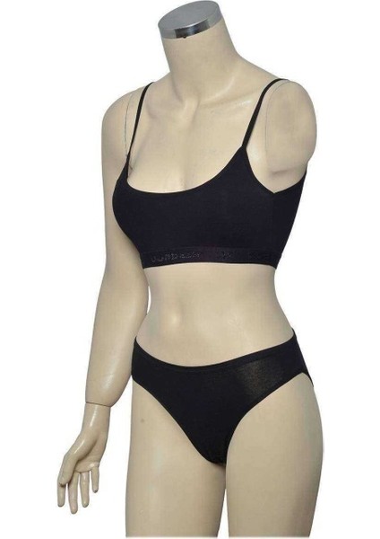Pedli İp Askılı Yarım Atlet Büstiyer Külot Takım Siyah fiyatları