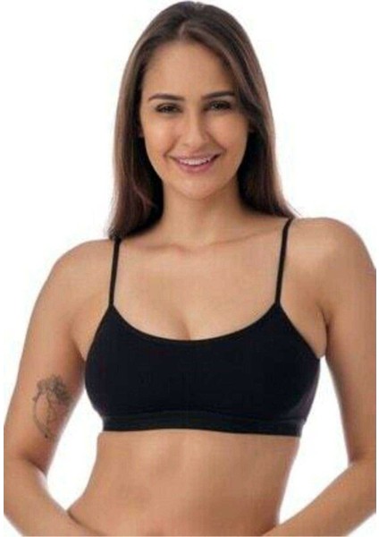 Pedli İp Askılı Yarım Atlet Büstiyer Külot Takım Siyah modelleri