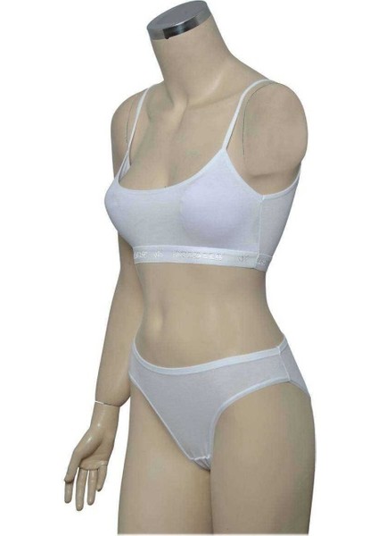Pedli İp Askılı Yarım Atlet Büstiyer Külot Takım Beyaz fiyatları