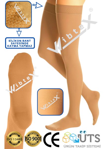 Diz Üstü Varis Çorabı Burnu Kapalı (Ten Rengi) Orta Basınç Ccl2(Çift Bacak)