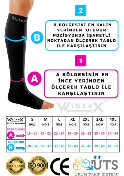 Diz Altı Varis Çorabı Burnu Açık (Siyah Renk) Orta Basınç Ccl2(Çift Bacak) fiyatları