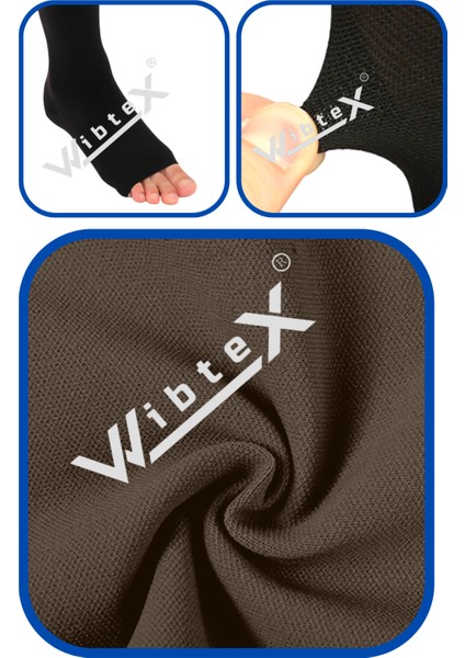 Diz Üstü Varis Çorabı Burnu Açık (Siyah Renk) Orta Basınç Ccl2(Çift Bacak) fırsatları