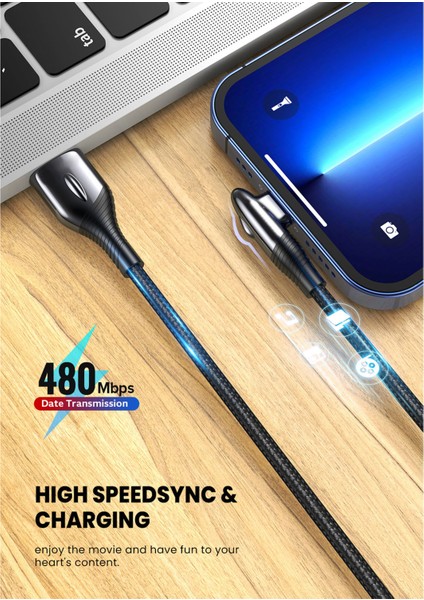 Hızlı USB Kablo Ağır Dermi Şarj Senkronizasyon Şarj Cihazı Type-C 90 Derece Açısı - Kırmızı (Yurt Dışından) fırsatları