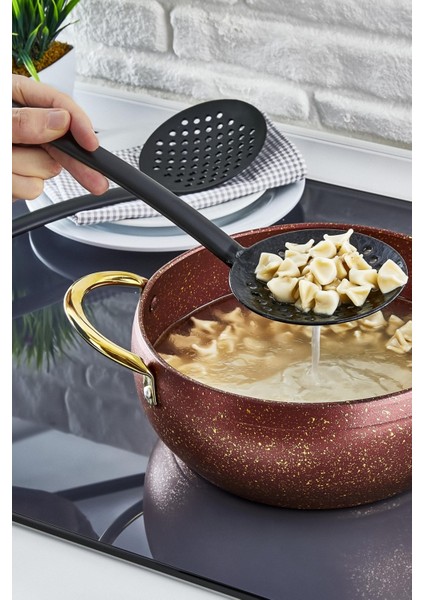 Teflon Servis KEVGİR-220 Dereceye Kadar Dayanıklı-Siyah