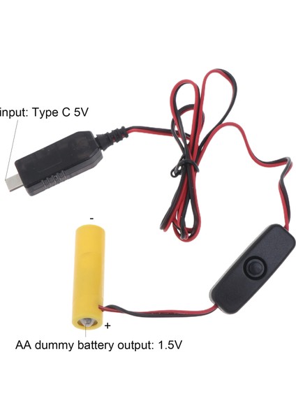 1.5V Aa Pil Eliminator USB C Güç Kaynağı 1xaa Pili Değiştirin Anahtar - Siyah (Yurt Dışından) modelleri