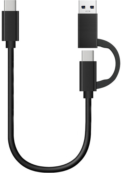 USB USB C Kablosu 2 1 USB 3.0 USB A/c C Hızlı Şarj 10GBPS Veri Senkronizasyonu - Siyah (Yurt Dışından)