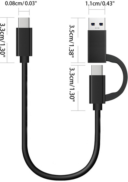 USB USB C Kablosu 2 1 USB 3.0 USB A/c C Hızlı Şarj 10GBPS Veri Senkronizasyonu - Siyah (Yurt Dışından) indirimleri