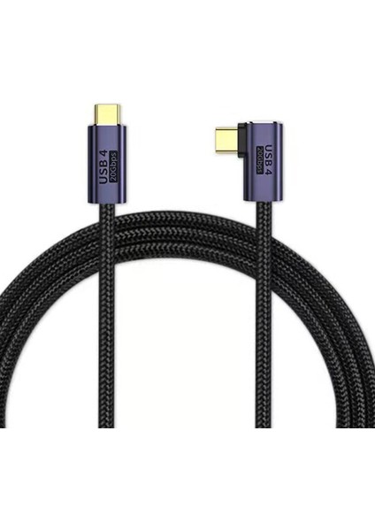 Type-C Erkek Type-C Erkek Veri Kablosu 20GBPS 100W Hızlı Şarj USB Kablosu - Siyah (Yurt Dışından)