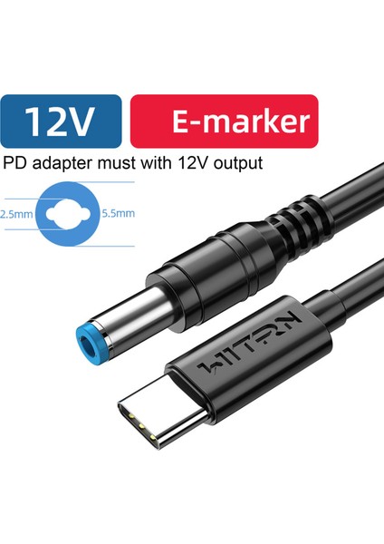 2m Type Pd Ila 9V 12V 15V 20V 20V 5.5x2.5mm Yönlendirici Dizüstü Bilgisayar Için Güç Kaynağı Kablosu - Siyah (Yurt Dışından) indirimleri